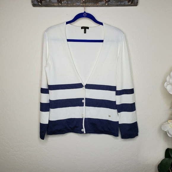ESCADA Cardigan Striped Lightweight Sweater - Picture 2 of 6